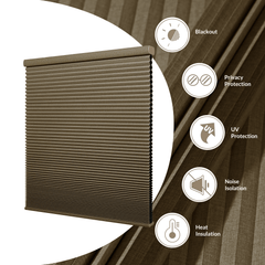 Boolegon New Update 1.5" Linen Cellular Shade Natural Honeycomb Window Blind Room Darking Thermal Insulated Shade Color Matching Cordless Shades for Office Home, Custom Size