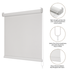 Boolegon Light Filtering Roller Shades for Windows, 5% Openness Solar Shades,Sheer Blinds Window Treatments,UV Protection,Thermal Insulated Fabric,Windows Shades for Office,Home, Beige,Customize Now