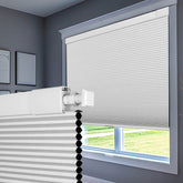 Boolegon No Drill Blinds for Windows Blackout Cellular Shades Cordless No Tools Honeycomb Pull Down Blinds Easy Install No Screws Cellular Blinds for Door, Home