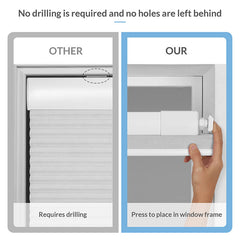 Boolegon No Drill Blinds for Windows Blackout Cellular Shades Cordless No Tools Honeycomb Pull Down Blinds Easy Install No Screws Cellular Blinds for Door, Home