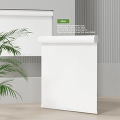 Boolegon Blackout Roller Shades for Windows Linen Fabric Cordless Roller Blinds with Cassette Valance Thermal Insulated Room Darkening Window Shades for Home Door, White, Custom Size.