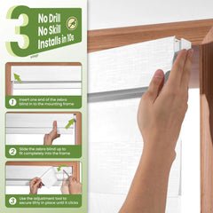 Boolegon No Drill No Tools Zebra Blinds for Windows,Linen Fabric Cordless Zebra Shades,Custom Double-Layer Window Blinds,Easy to Install Roller Shades