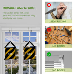 Boolegon No Tools-No Drill Mini Blinds for Indoor Windows Cordless 1" Slat Blackout Aluminum Horizontal Window Blinds Waterproof for Office,Home,Door