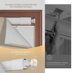 Boolegon No Drill No Tools Cordless Roman Shades, Blackout Light Filtering Window Roman Blinds, Thermal Insulated Room Darkening Window Shades for Home Office. Easy to Install Custom Size