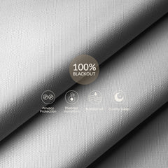 Boolegon Motorized Roller Blinds with Remote Control, Blackout Linen Fabric-Matched Automatic Roller Shades for Windows, Rechargeable Electric Window Shades for Home