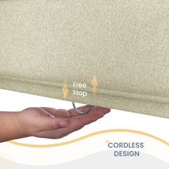 Boolegon Blackout Roman Shades for Indoor Windows, Cordless Roman Blinds