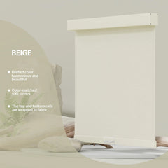 Boolegon Blackout Jacquard Roller Shades for Windows Cordless Room Darkening Roller Blinds Easy to Install with Cassette Valance Black Out Window Shades for Home Office