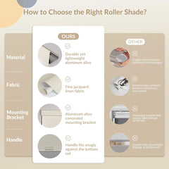 Boolegon Blackout Jacquard Roller Shades for Windows Cordless Room Darkening Roller Blinds Easy to Install with Cassette Valance Black Out Window Shades for Home Office