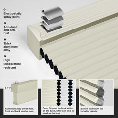 Boolegon Blackout Cellular Shades Cordless Pull Down Cellular Blinds Thermal Insulated Honeycomb Blinds for Windows
