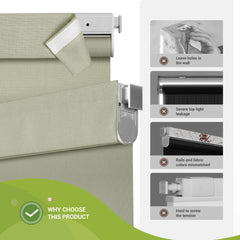 Cortinas enrollables Boolegon sin taladro ni herramientas, persianas inalámbricas con tela de lino a juego, persianas enrollables personalizadas para puertas de casa y oficina. 