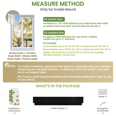 Persianas cebra Boolegon sin taladro ni herramientas para ventanas, persianas cebra inalámbricas de tela de lino, persianas de doble capa personalizadas, persianas enrollables fáciles de instalar. 