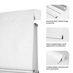 Boolegon Blackout Roman Windows Shades, Room Darkening Roman Blinds for Windows,Easy to Install Thermal Insulated Window Blind for Bedroom, Kitchen, Living Room, Office, Beige, Custom Size