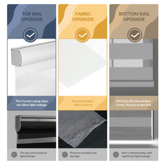 Boolegon Cordless Zebra Blinds for Window，Light Filtering Roller Blinds & Shades,Day and Night Dual Layer Sheer or Privacy,Light Control,Easy to Install for Home