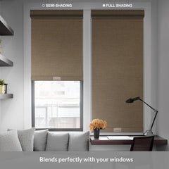 Boolegon Blackout Roller Shades for Windows,Cordless,Linen Fabric,Roller Blinds,Thermal Insulated Fabric UV Protection,Window Shades for Home,Office,Bedroom,Door