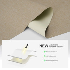 Boolegon Blackout Roller Shades for Windows,Cordless,Linen Fabric,Roller Blinds,Thermal Insulated Fabric UV Protection,Window Shades for Home,Office,Bedroom,Door